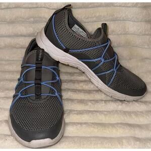 Vionic Womens Jada Walking Shoe 8 Gray Blue Sneaker Mesh Orthopedic Comfort Arch
